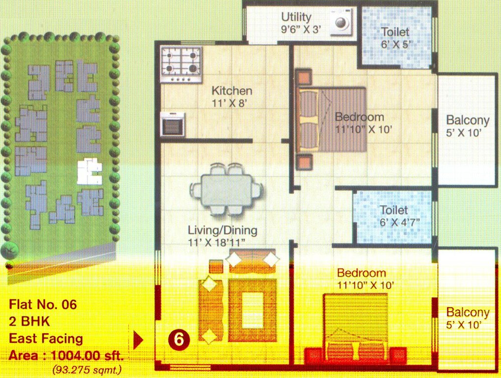 AM Heritage RG (2BHK+2T (1,004 sq ft) 1004 sq ft)