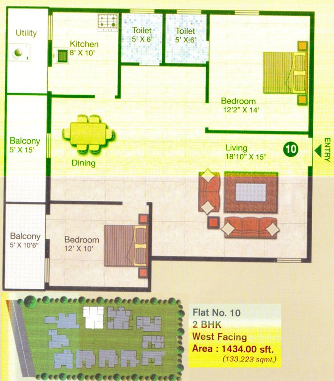 AM Heritage RG (2BHK+2T (1,434 sq ft) 1434 sq ft)