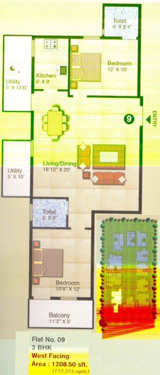 AM Heritage RG (2BHK+2T (1,208 sq ft) 1208 sq ft)