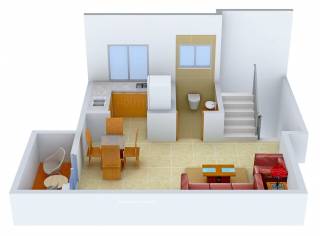 Building Lotus Villa (2BHK+3T (1,000 sq ft) + Study Room 1000 sq ft)