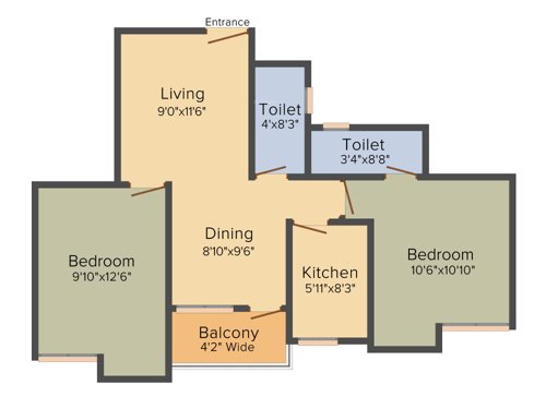 Realmark Realmark Residency (2BHK+2T (919 sq ft) 919 sq ft)