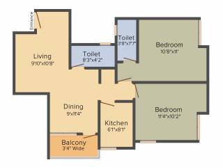 Realmark Realmark Residency (2BHK+2T (991 sq ft) 991 sq ft)