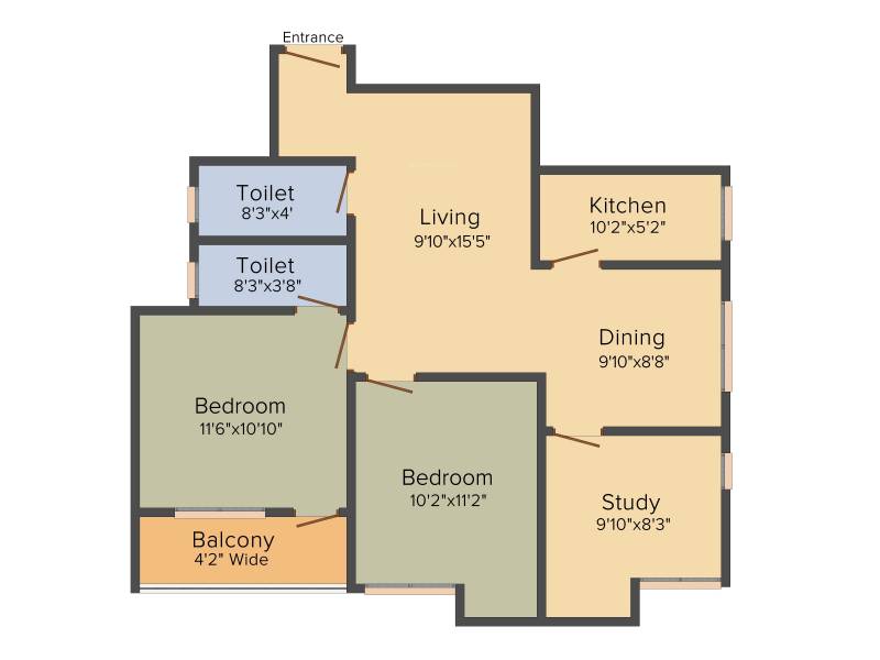 Realmark Realmark Residency (2BHK+2T (1,120 sq ft) + Study Room 1120 sq ft)