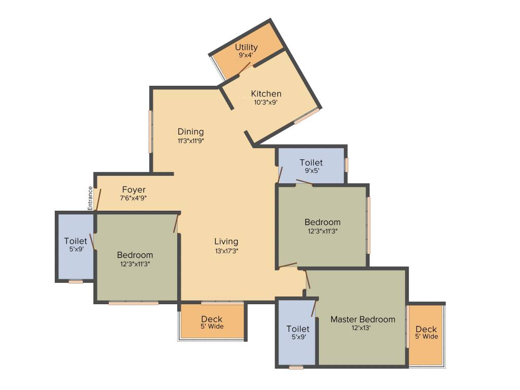 Lokaa M One (3BHK+3T (2,020 sq ft) 2020 sq ft)