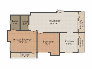 Amudha Joy (2BHK+2T (943 sq ft) 943 sq ft)