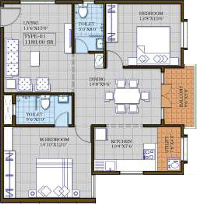 LNS Pride (2BHK+2T (1,180 sq ft) 1180 sq ft) LNS Pride (2BHK+2T (1,180 sq ft) 1180 sq ft)