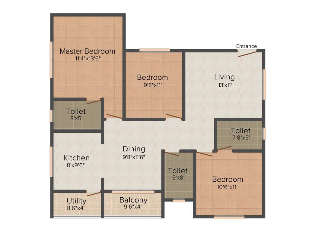 LNS Pride (3BHK+2T (1,315 sq ft) 1315 sq ft)