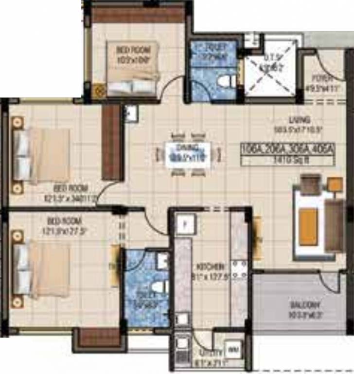 Kriticons Green Lakes (3BHK+2T (1,410 sq ft) 1410 sq ft) Kriticons Green Lakes (3BHK+2T (1,410 sq ft) 1410 sq ft)