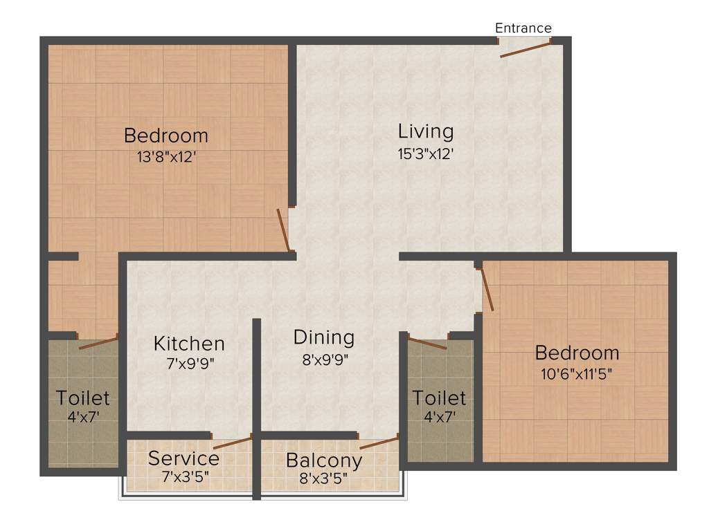 Sriven Sampanna (2BHK+2T (1,005 sq ft) 1005 sq ft)