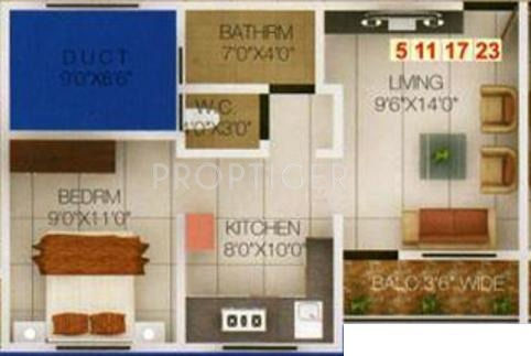 Devang Sakshi Heights (1BHK+1T (533 sq ft) 533 sq ft)