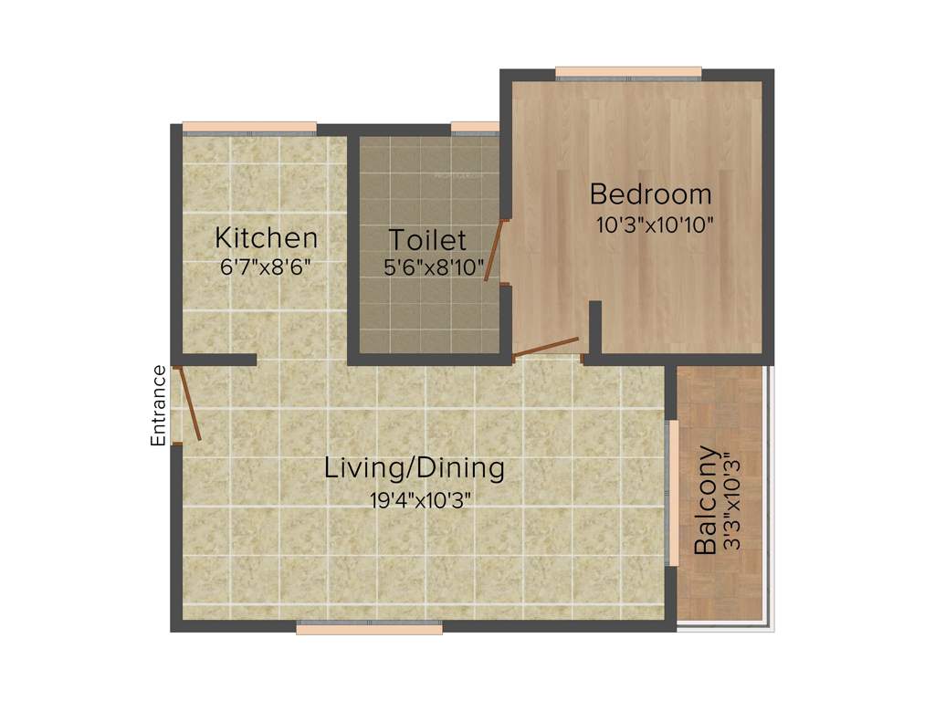 Salarpuria Sattva Divinity (1BHK+1T (665 sq ft) 665 sq ft)