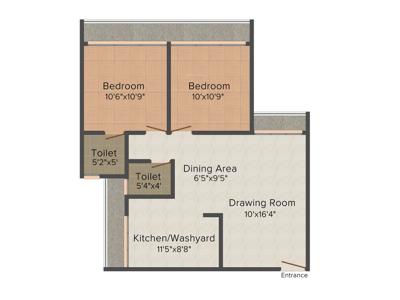 Ved Aagman Heights (2BHK+2T (1,125 sq ft) 1125 sq ft)