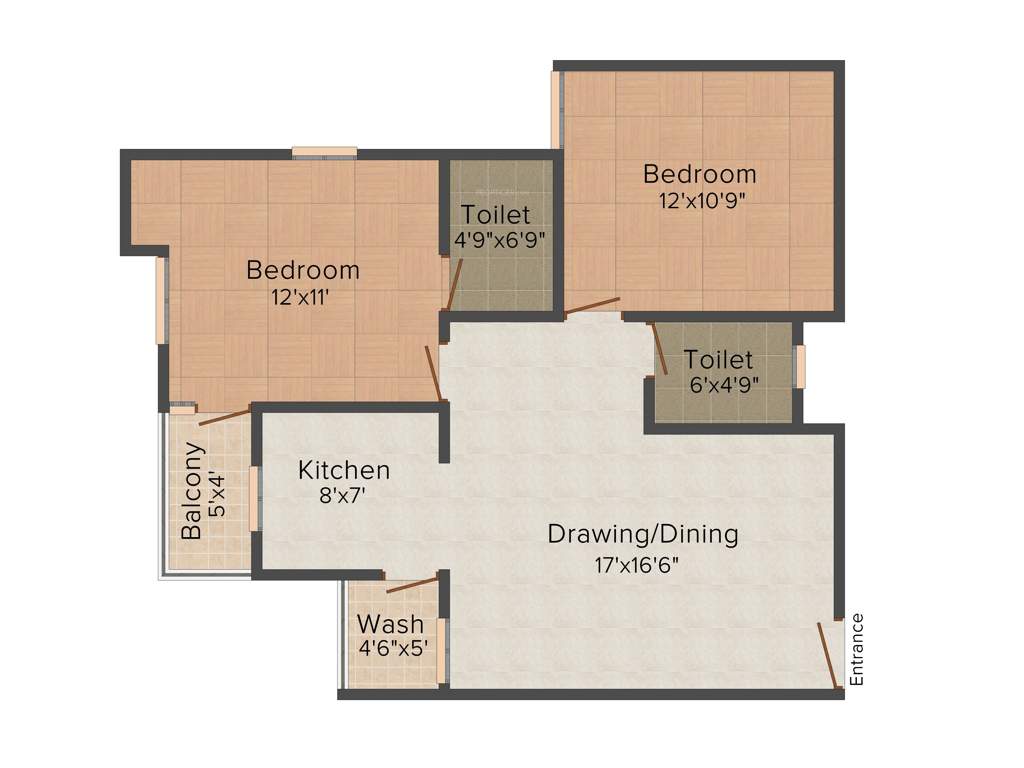 Gayatri Manhar Garden (2BHK+2T (950 sq ft) 950 sq ft)