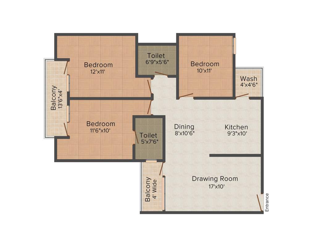 Gayatri Manhar Garden (3BHK+2T (1,325 sq ft) 1325 sq ft)