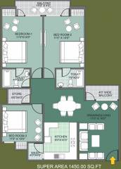 Gayatri Manhar Garden (3BHK+2T (1,450 sq ft) 1450 sq ft)