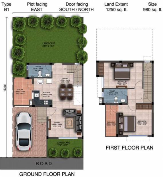 Casagrand Uptown (2BHK+2T (980 sq ft) 980 sq ft)