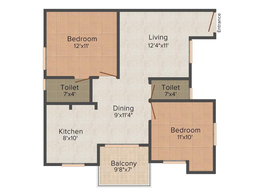 Shirdi Whitefield Grand (2BHK+2T (1,031 sq ft) 1031 sq ft)