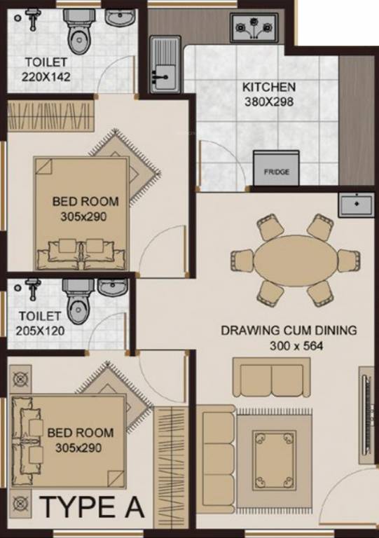 Group Prayag (2BHK+2T (802 sq ft) 802 sq ft)