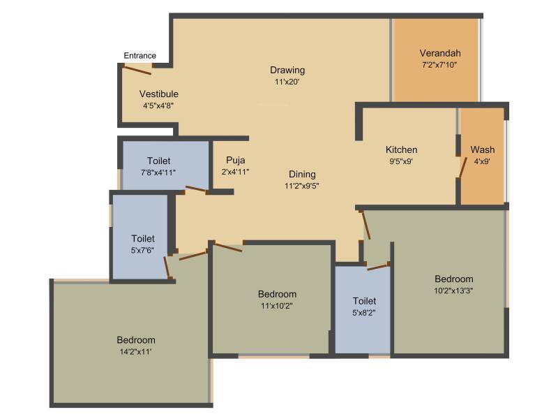 Maruti Shyam Residency (3BHK+3T (2,060 sq ft) + Pooja Room 2060 sq ft)