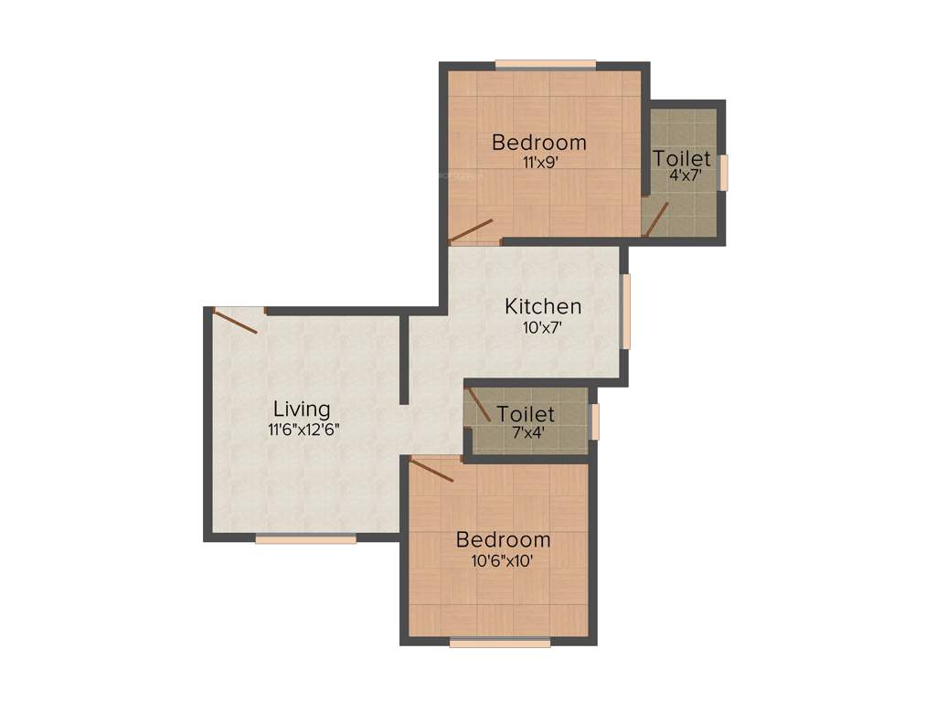 Omkar Apartment (2BHK+2T (935 sq ft) 935 sq ft)