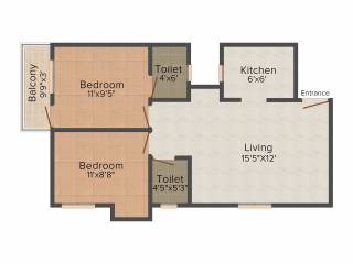 CC Crystal Garden (2BHK+2T (792 sq ft) 792 sq ft) CC Crystal Garden (2BHK+2T (792 sq ft) 792 sq ft)