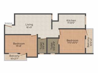CC Crystal Garden (2BHK+2T (871 sq ft) 871 sq ft) CC Crystal Garden (2BHK+2T (871 sq ft) 871 sq ft)