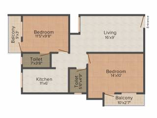 CC Crystal Garden (2BHK+2T (877 sq ft) 877 sq ft) CC Crystal Garden (2BHK+2T (877 sq ft) 877 sq ft)