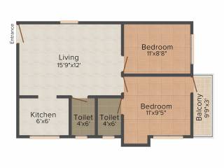CC Crystal Garden (2BHK+2T (745 sq ft) 745 sq ft) CC Crystal Garden (2BHK+2T (745 sq ft) 745 sq ft)