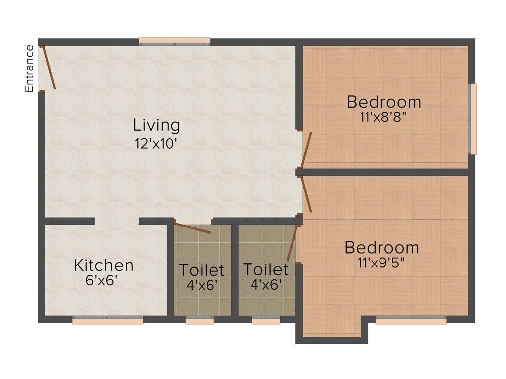 CC Crystal Garden (2BHK+2T (707 sq ft) 707 sq ft)