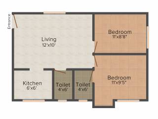 CC Crystal Garden (2BHK+2T (707 sq ft) 707 sq ft) CC Crystal Garden (2BHK+2T (707 sq ft) 707 sq ft)