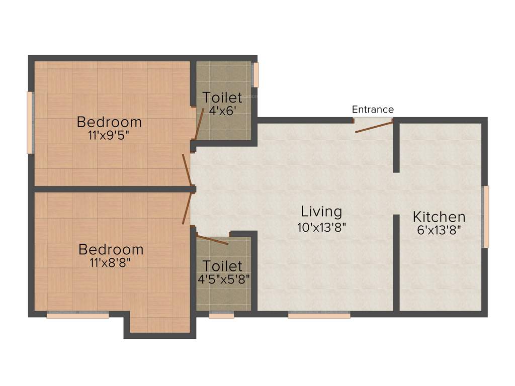 CC Crystal Garden (2BHK+2T (714 sq ft) 714 sq ft)
