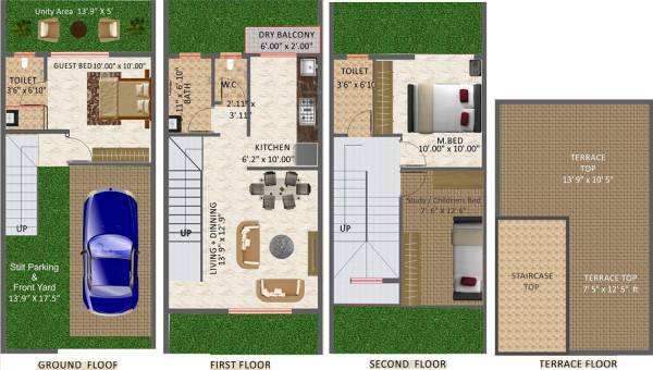 Assets The Chalets Avenue (3BHK+3T (1,220 sq ft) 1220 sq ft)