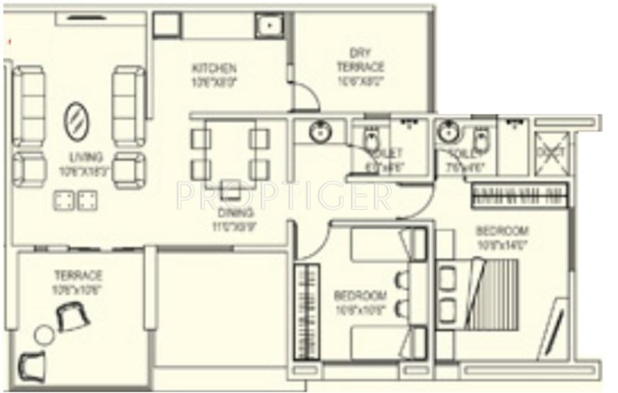 Royal Star Star Vie (2BHK+2T (1,254 sq ft) 1254 sq ft)