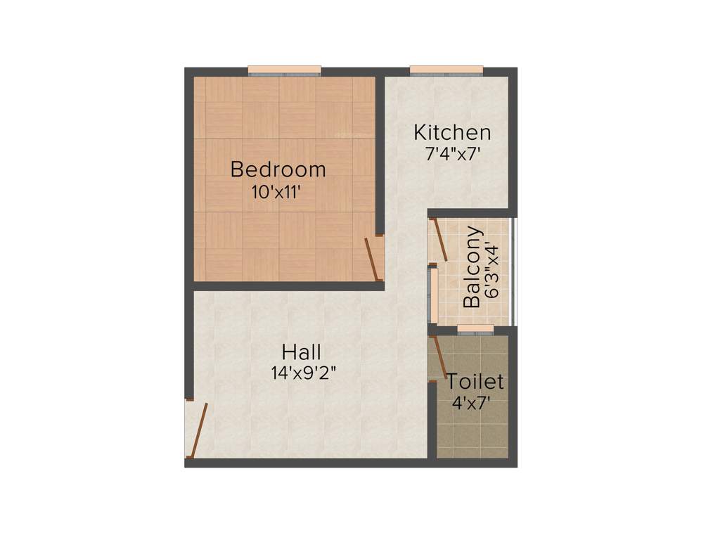 Radhika Shanti Tower (1BHK+1T (555 sq ft) 555 sq ft)