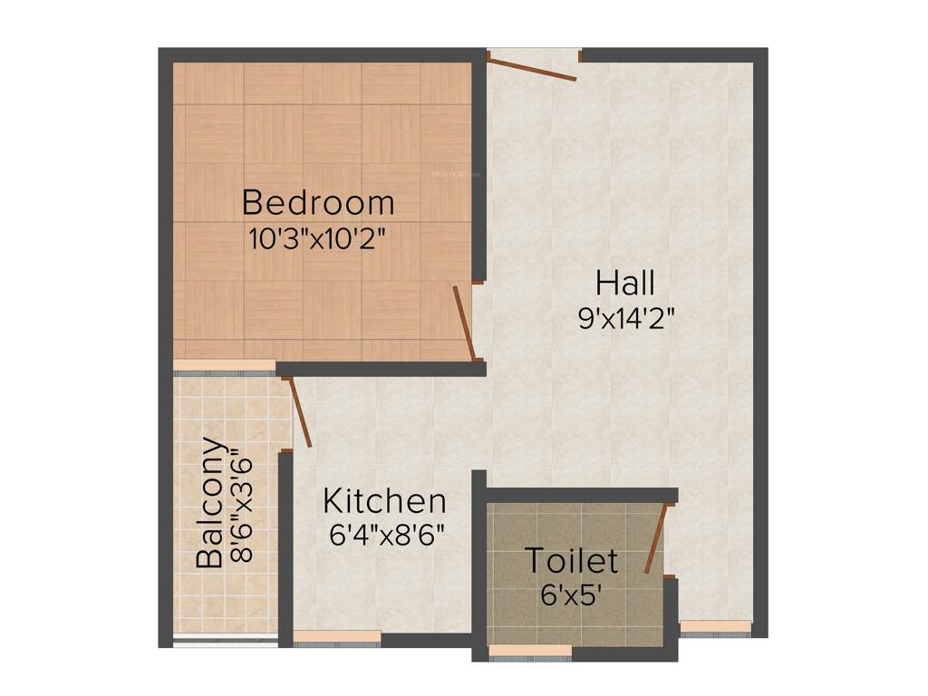 Radhika Shanti Tower (1BHK+1T (570 sq ft) 570 sq ft)