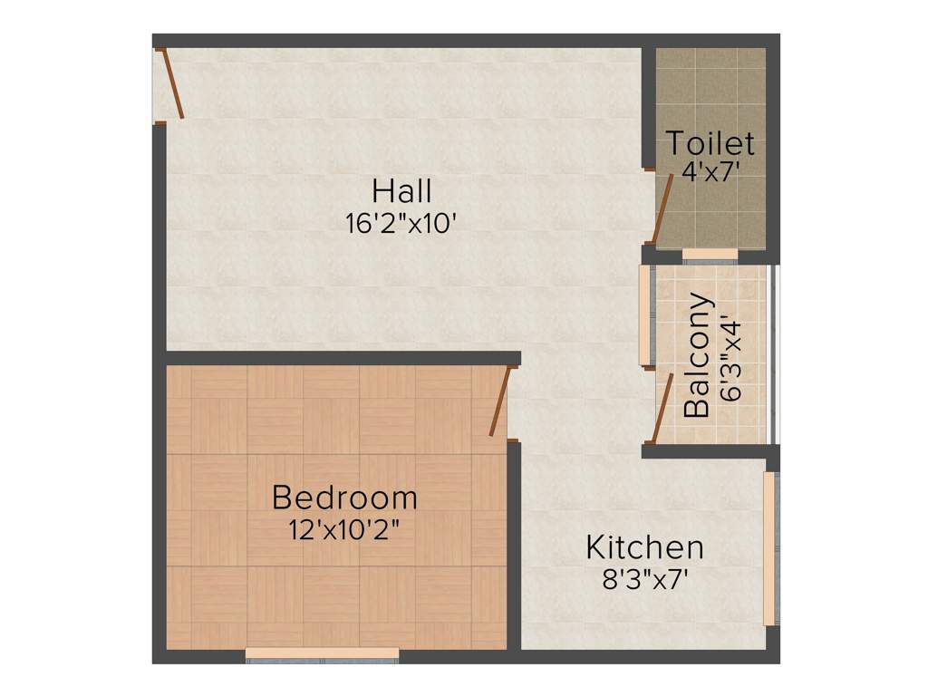 Radhika Shanti Tower (1BHK+1T (635 sq ft) 635 sq ft)
