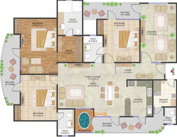 Prateek Stylome (3BHK+3T (2,475 sq ft) + Servant Room 2475 sq ft)