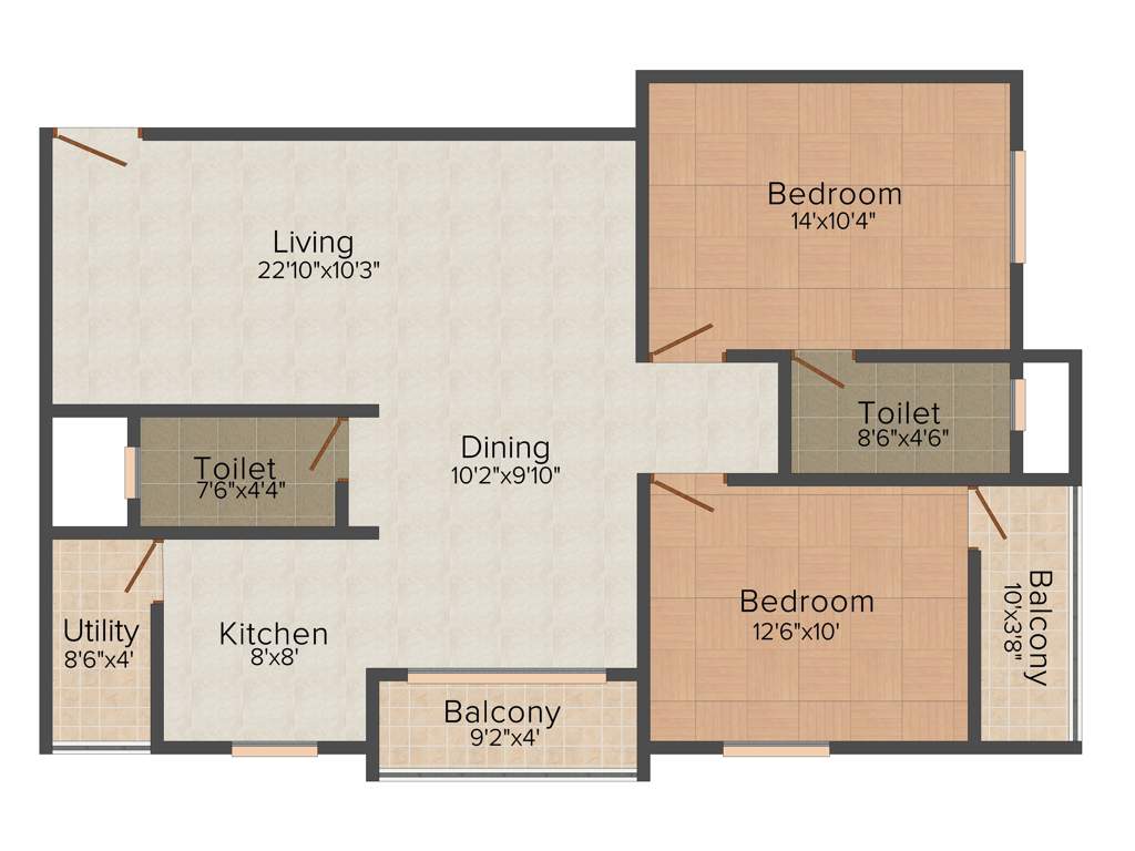 Vyshnavi Sri Vyshnavi Towers (2BHK+2T (1,235 sq ft) 1235 sq ft)