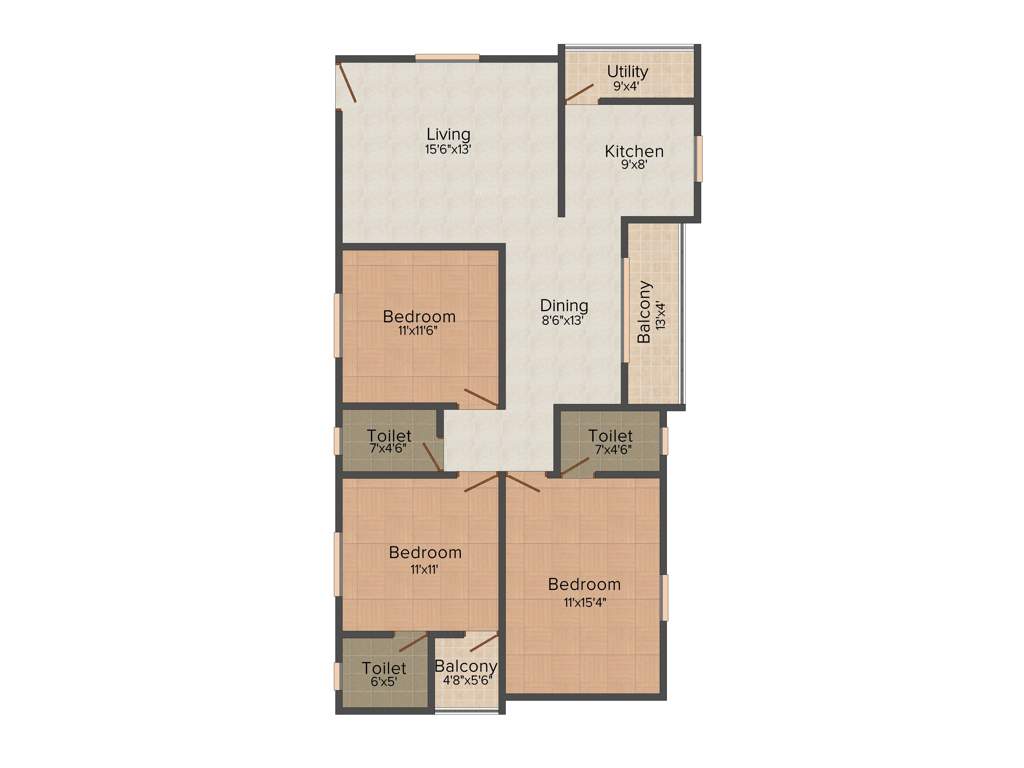 Vyshnavi Sri Vyshnavi Towers (3BHK+3T (1,425 sq ft) 1425 sq ft)