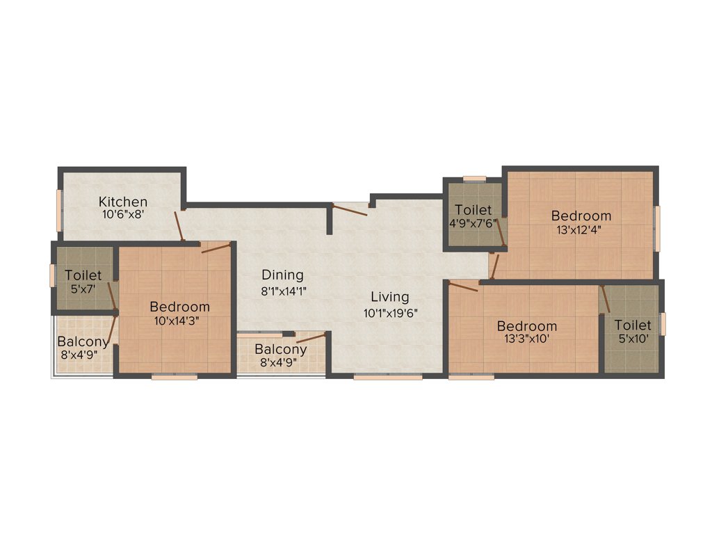 Unique JS Divine (3BHK+3T (1,570 sq ft) 1570 sq ft)