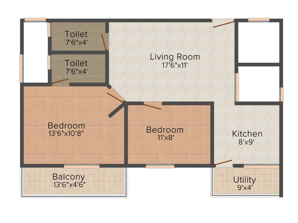 Aryan Build Estates Pvt Ltd Aryan Pebble (2BHK+2T (957 sq ft) 957 sq ft)