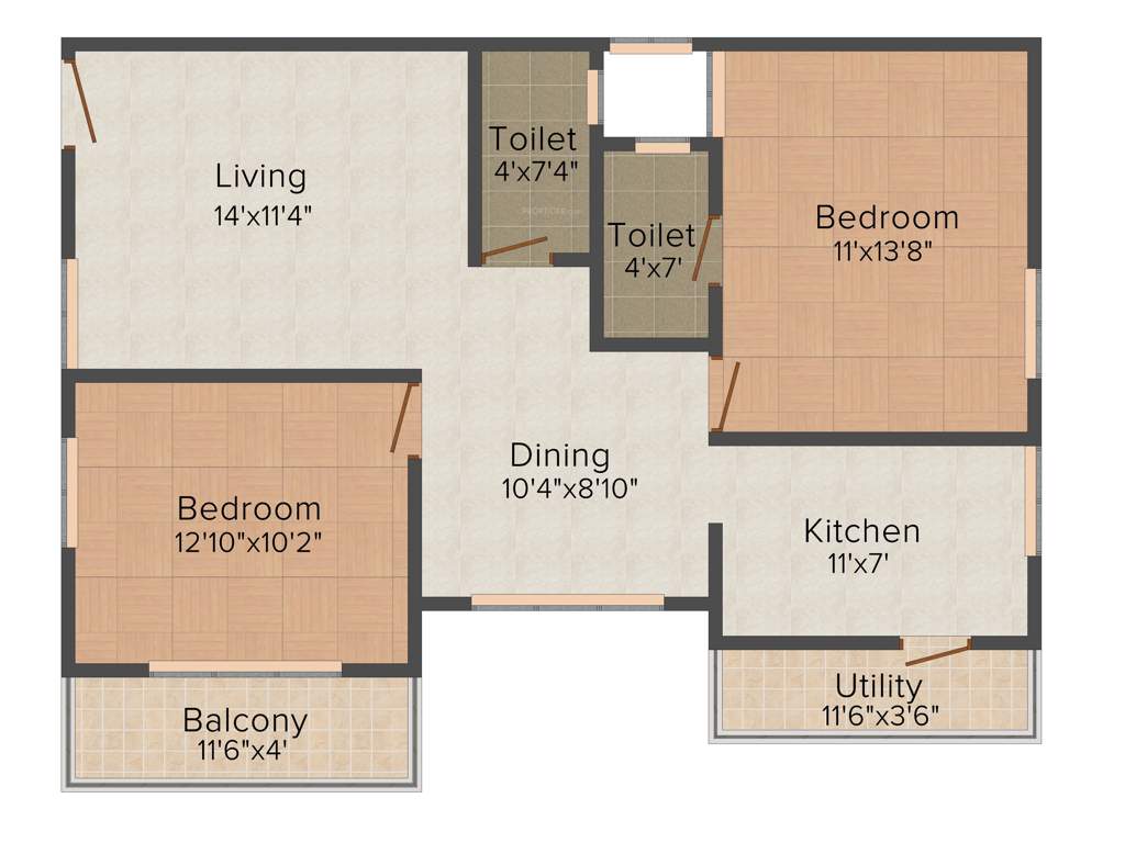 Aryan Build Estates Pvt Ltd Aryan Pebble (2BHK+2T (1,002 sq ft) 1002 sq ft)
