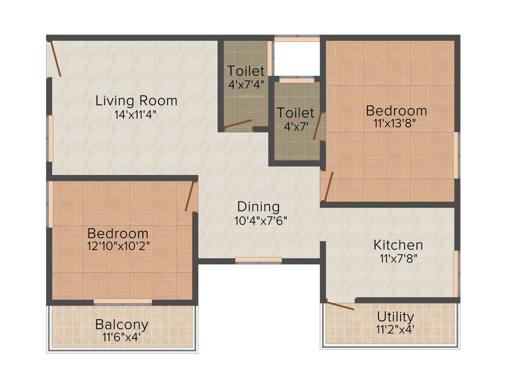 Aryan Build Estates Pvt Ltd Aryan Pebble (2BHK+2T (1,010 sq ft) 1010 sq ft)