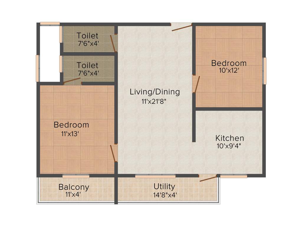 Aryan Build Estates Pvt Ltd Aryan Pebble (2BHK+2T (1,013 sq ft) 1013 sq ft)