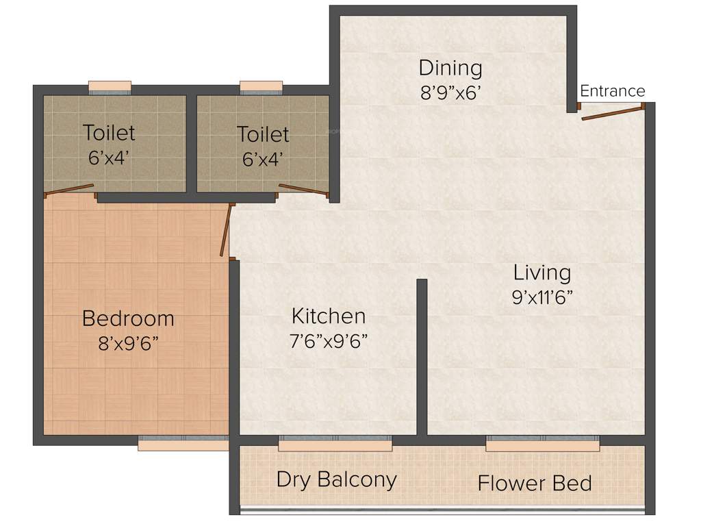 C Square Shree Krushna Arcade (1BHK+2T (605 sq ft) 605 sq ft)