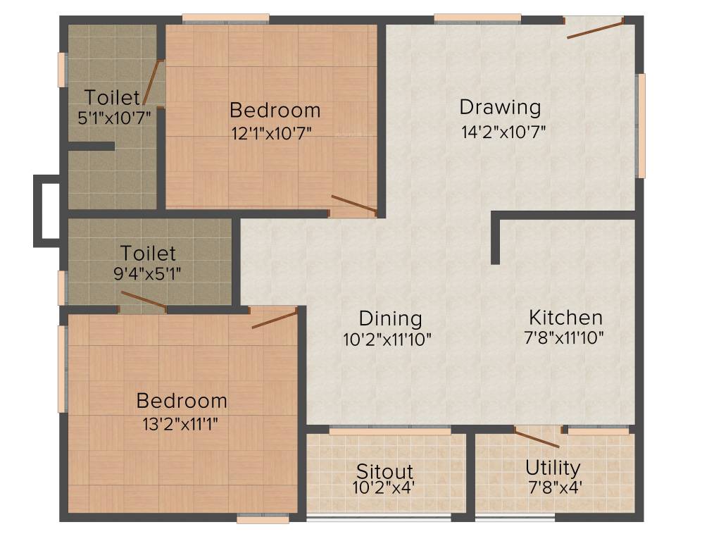 GoldFish Vyoma (2BHK+2T (1,229 sq ft) 1229 sq ft) GoldFish Vyoma (2BHK+2T (1,229 sq ft) 1229 sq ft)