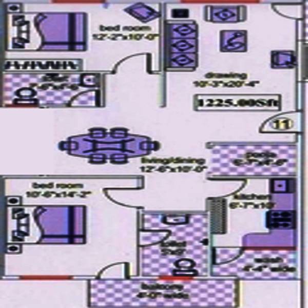 VSR Ventures VS Epitome (2BHK+2T (1,225 sq ft) + Pooja Room 1225 sq ft)