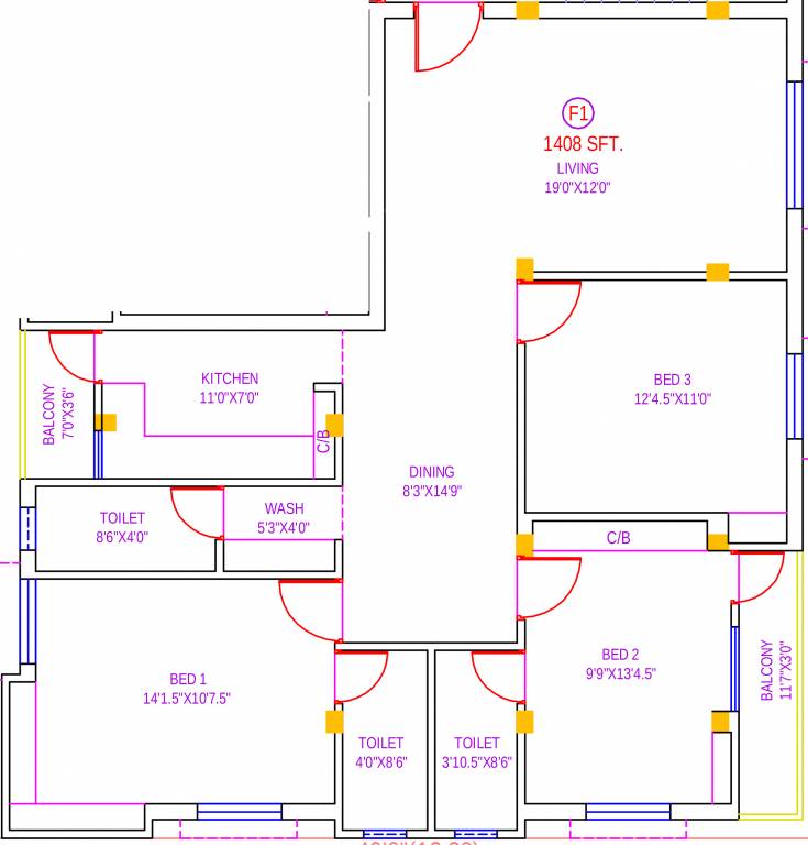 Brownstone Shivalaya (3BHK+3T (1,408 sq ft) 1408 sq ft) Brownstone Shivalaya (3BHK+3T (1,408 sq ft) 1408 sq ft)