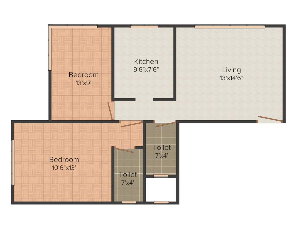 Parsvanath Neelkanth Smurti (2BHK+2T (625 sq ft) 625 sq ft)