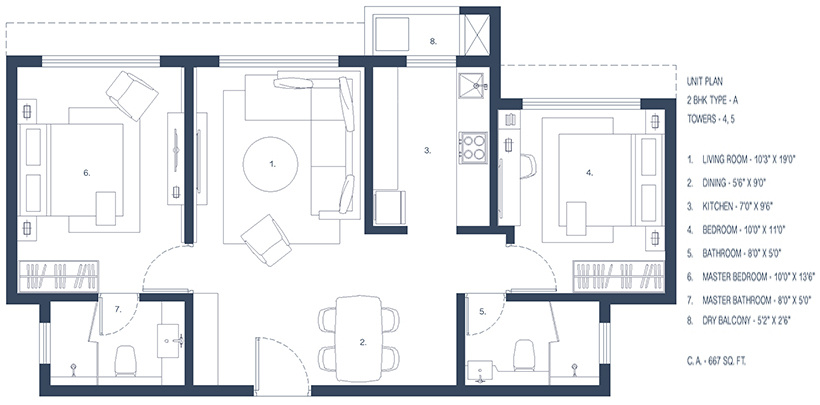 Radius Anantya (2BHK+2T (1,101 sq ft) 1101 sq ft) Radius Anantya (2BHK+2T (1,101 sq ft) 1101 sq ft)